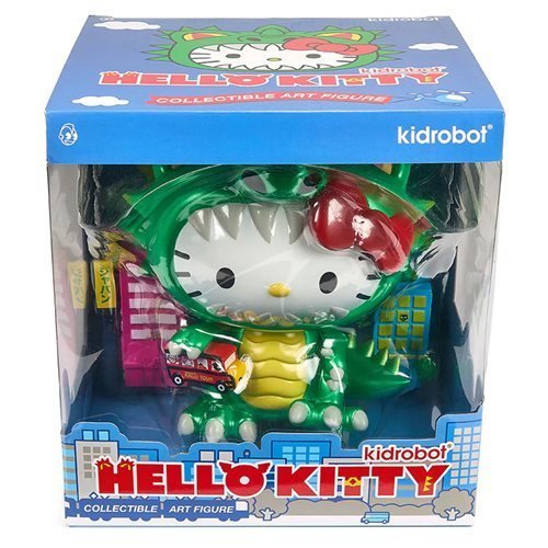 Kidrobot Sanrio Hello Kitty Kaiju Cosplay Metallic Green 8-Inch Vinyl Figure - by Kidrobot | Buy at ToyShnip