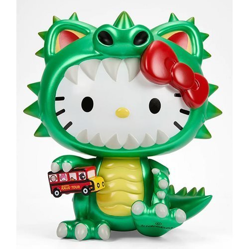 Kidrobot Sanrio Hello Kitty Kaiju Cosplay Metallic Green 8-Inch Vinyl Figure - by Kidrobot | Buy at ToyShnip