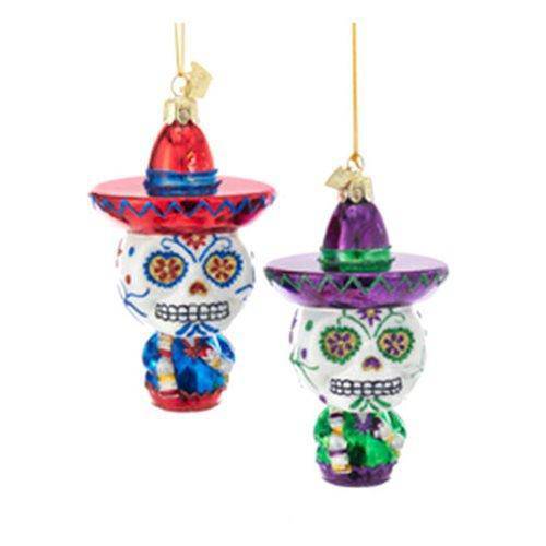 Kurt Adler - Noble Gems Skull 4 3/4-Inch Figural Ornament set of 2 - by Kurt S. Adler | Buy at ToyShnip