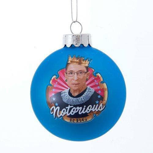Kurt Adler - Notorious RBG - Ruth Bader Ginsburg Decal 3 1/7" Glass Ball Ornament - by Kurt S. Adler | Buy at ToyShnip