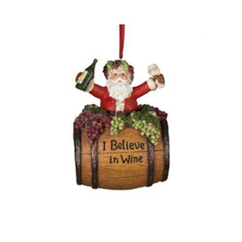 Kurt Adler - Santa Wine Barrel 4" Resin Ornament - by Kurt S. Adler | Buy at ToyShnip