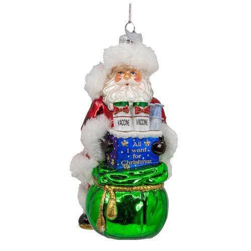 Kurt Adler - Santa with Covid Vaccine Gifts 5-Inch Noble Gems Ornament - by Kurt S. Adler | Buy at ToyShnip