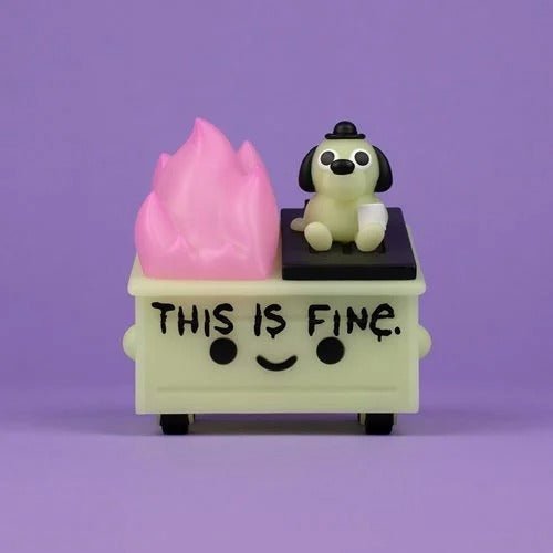 Lil Dumpster Fire This Is Fine Glow - in - the - Dark Vinyl Figure - by 100 Percent Soft