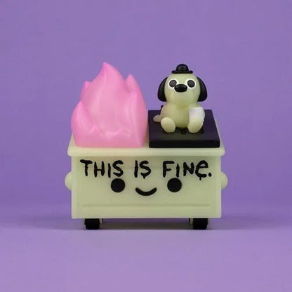 Lil Dumpster Fire This Is Fine Glow - in - the - Dark Vinyl Figure - by 100 Percent Soft