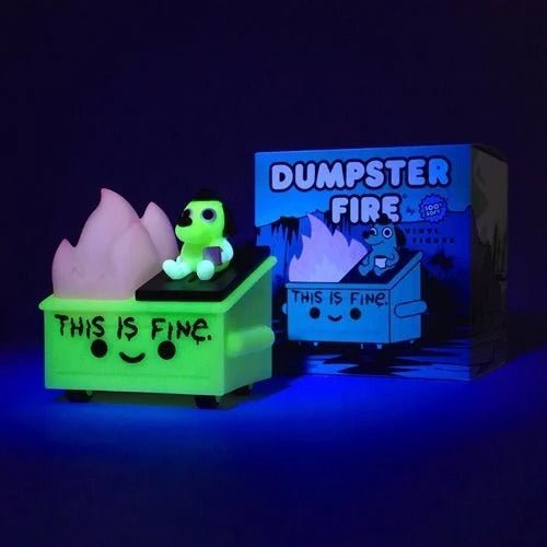 Lil Dumpster Fire This Is Fine Glow - in - the - Dark Vinyl Figure - by 100 Percent Soft