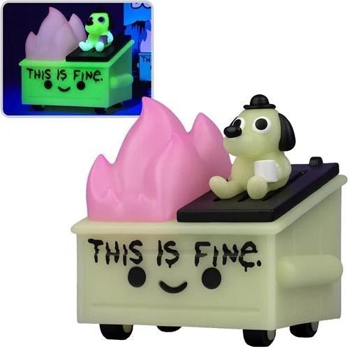 Lil Dumpster Fire This Is Fine Glow - in - the - Dark Vinyl Figure - by 100 Percent Soft
