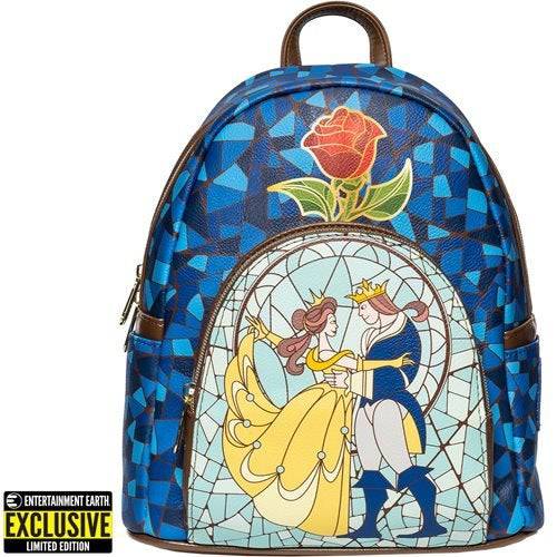 Loungefly Beauty and the Beast Stained-Glass Window Mini-Backpack - Entertainment Earth Exclusive - by Loungefly | Buy at ToyShnip
