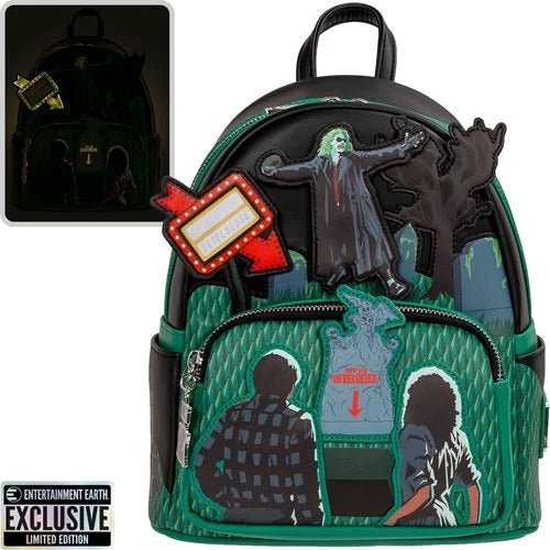 Loungefly Beetlejuice Graveyard Glow - in - the - Dark Mini - Backpack - Entertainment Earth Exclusive - by Loungefly