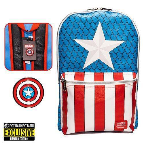 Loungefly Captain America Cosplay Backpack with Pin Set - Entertainment Earth Exclusive - by Loungefly | Buy at ToyShnip