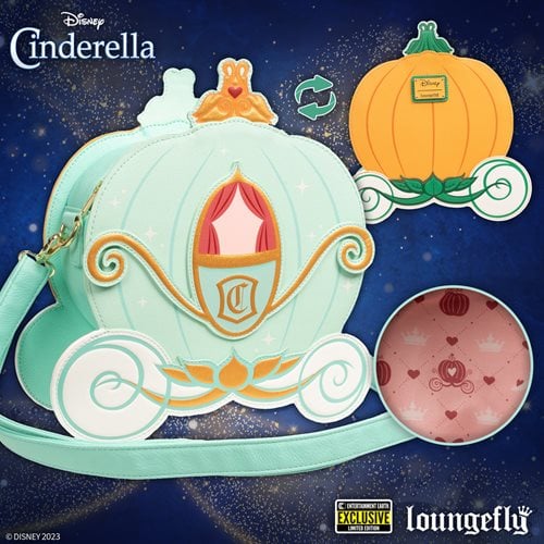 Loungefly Cinderella Reversible Pumpkin Carriage Crossbody Purse - Entertainment Earth Exclusive - by Loungefly | Buy at ToyShnip