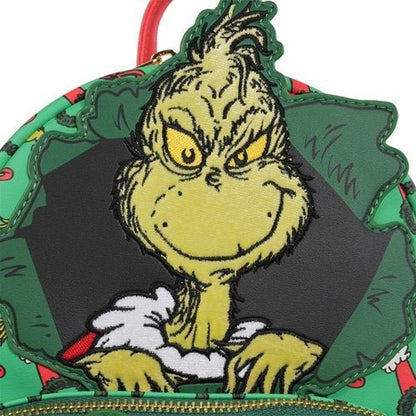 Loungefly How the Grinch Stole Christmas Grinch Christmas Present Mini - Backpack - Entertainment Earth Exclusive - by Loungefly