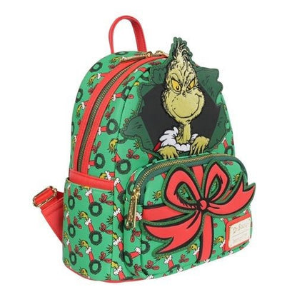 Loungefly How the Grinch Stole Christmas Grinch Christmas Present Mini - Backpack - Entertainment Earth Exclusive - by Loungefly