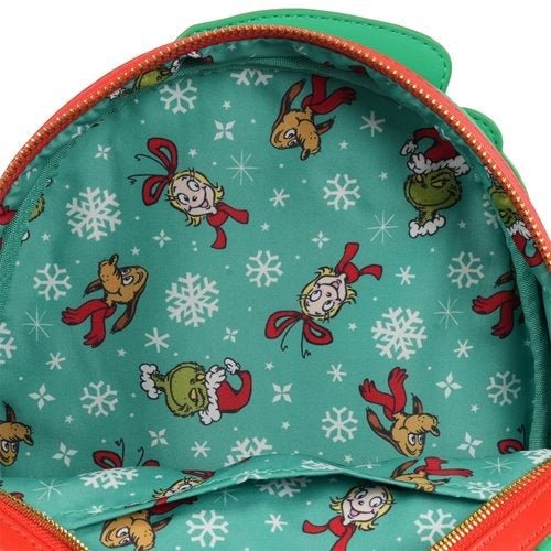 Loungefly How the Grinch Stole Christmas Grinch Christmas Sweater Mini - Backpack - Entertainment Earth Exclusive - by Loungefly