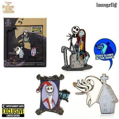Loungefly Nightmare Before Christmas 3-Piece Pin Set - Entertainment Earth Exclusive - by Loungefly | Buy at ToyShnip