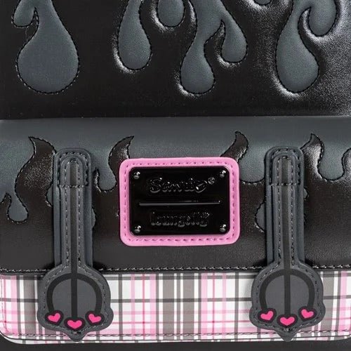 Loungefly Sanrio Kuromi Flames and Plaid Mini - Backpack - Entertainment Earth Exclusive - by Loungefly