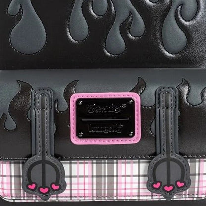 Loungefly Sanrio Kuromi Flames and Plaid Mini - Backpack - Entertainment Earth Exclusive - by Loungefly