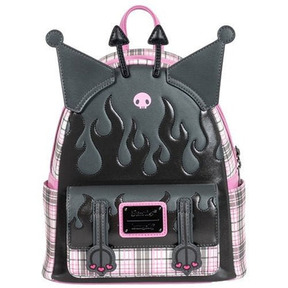 Loungefly Sanrio Kuromi Flames and Plaid Mini - Backpack - Entertainment Earth Exclusive - by Loungefly