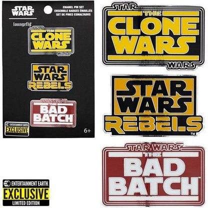 Loungefly Star Wars Animated Series Enamel Pin 3-Pack - Entertainment Earth Exclusive - by Loungefly | Buy at ToyShnip