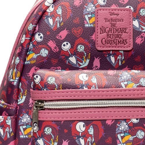 Loungefly The Nightmare Before Christmas Jack and Sally Hearts Mini-Backpack - Entertainment Earth Exclusive - by Loungefly | Buy at ToyShnip