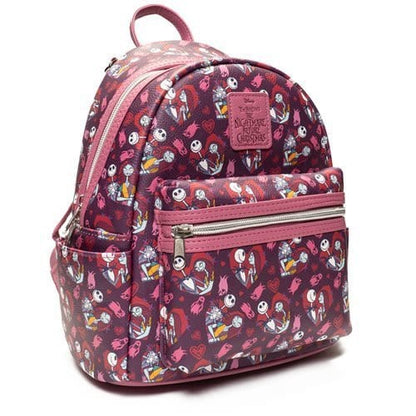 Loungefly The Nightmare Before Christmas Jack and Sally Hearts Mini-Backpack - Entertainment Earth Exclusive - by Loungefly | Buy at ToyShnip