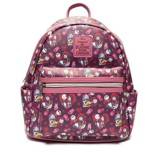 Loungefly The Nightmare Before Christmas Jack and Sally Hearts Mini-Backpack - Entertainment Earth Exclusive - by Loungefly | Buy at ToyShnip