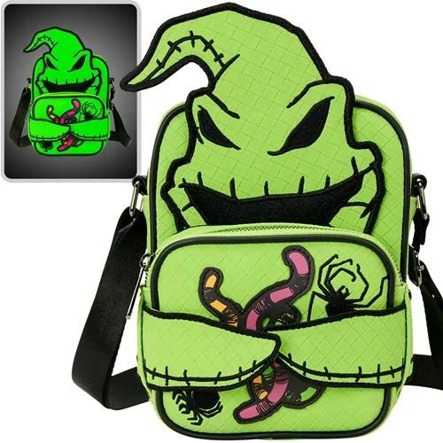 Loungefly The Nightmare Before Christmas Oogie Boogie Glow - in - the - Dark Crossbuddies Bag - by Loungefly