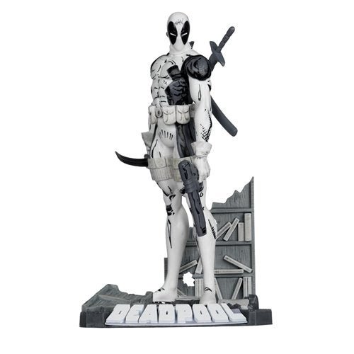 Marvel Deadpool The New Mutants 98 Line Art 1:10 Scale Posed Figure with Scene - Gold Label Exclusive - by McFarlane Toys