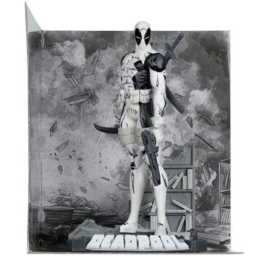 Marvel Deadpool The New Mutants 98 Line Art 1:10 Scale Posed Figure with Scene - Gold Label Exclusive - by McFarlane Toys