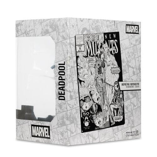 Marvel Deadpool The New Mutants 98 Line Art 1:10 Scale Posed Figure with Scene - Gold Label Exclusive - by McFarlane Toys