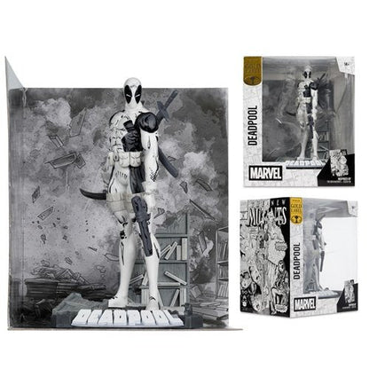 Marvel Deadpool The New Mutants 98 Line Art 1:10 Scale Posed Figure with Scene - Gold Label Exclusive - by McFarlane Toys