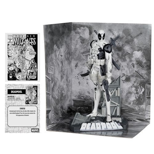 Marvel Deadpool The New Mutants 98 Line Art 1:10 Scale Posed Figure with Scene - Gold Label Exclusive - by McFarlane Toys