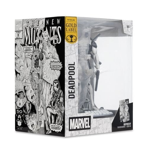 Marvel Deadpool The New Mutants 98 Line Art 1:10 Scale Posed Figure with Scene - Gold Label Exclusive - by McFarlane Toys