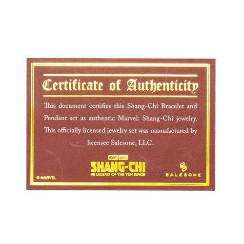 Marvel Shang-Chi Necklace and Glow-in-the-Dark Bracelet Ring Prop Replica Set – Entertainment Earth Exclusive - by Salesone Studios | Buy at ToyShnip