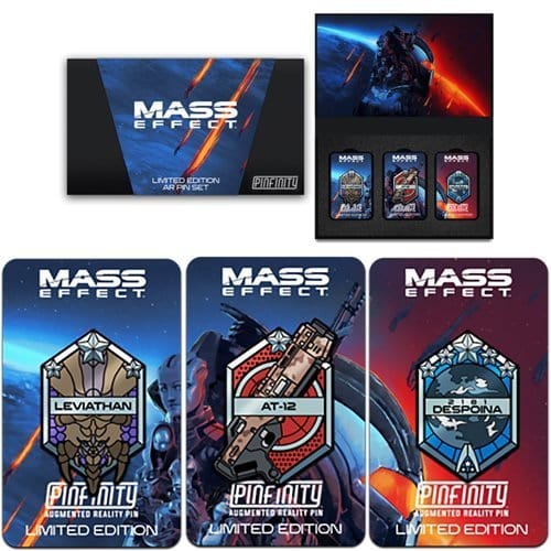 Mass Effect Limited Edition Augmented Reality Enamel Pin Set of 3 - by Pinfinity | Buy at ToyShnip