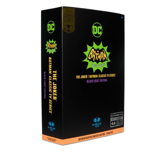 McFarlane Toys DC Retro The Joker Batman: Classic TV Series Black Light Gold Label 6 - Inch Action Figure - Entertainment Earth Exclusive - by McFarlane Toys