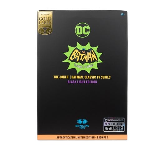 McFarlane Toys DC Retro The Joker Batman: Classic TV Series Black Light Gold Label 6 - Inch Action Figure - Entertainment Earth Exclusive - by McFarlane Toys