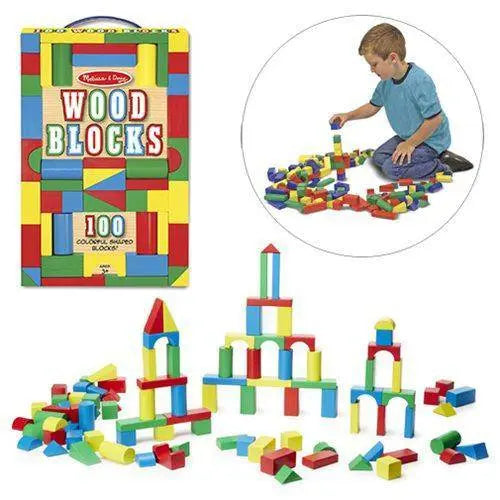 Melissa & Doug - 100 Wood Blocks Set - by Melissa and Doug | Buy at ToyShnip