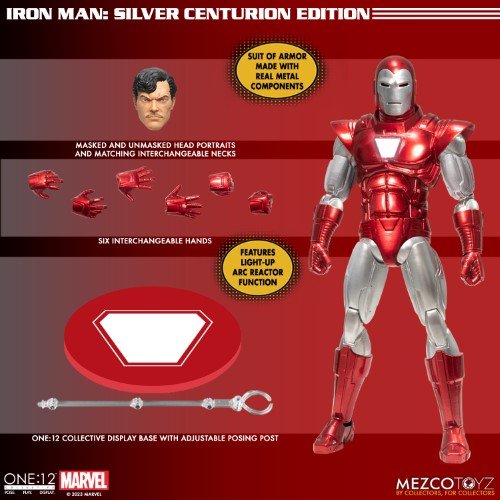 Mezco Toyz Iron Man Silver Centurion Edition One:12 Collective Action Figure - by Mezco Toyz | Buy at ToyShnip