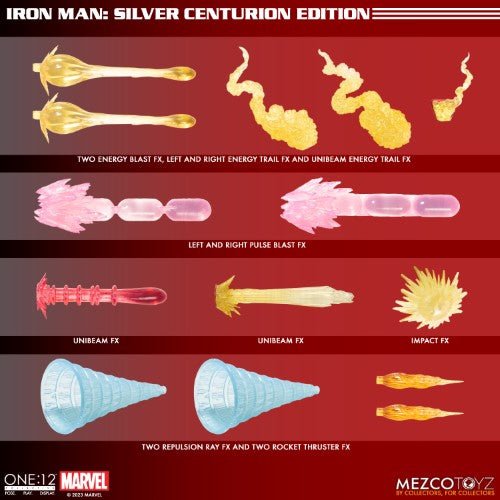 Mezco Toyz Iron Man Silver Centurion Edition One:12 Collective Action Figure - by Mezco Toyz