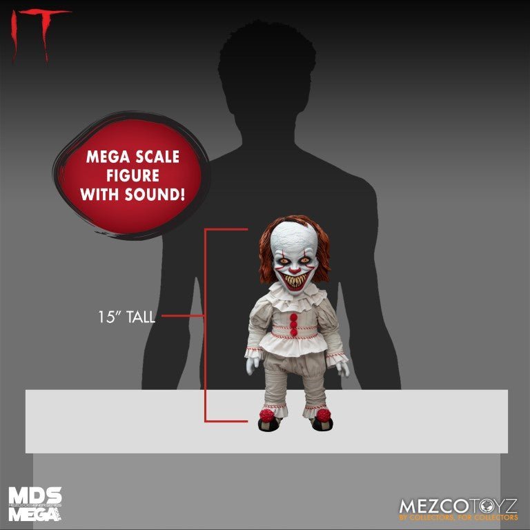 Mezco Toyz MDS Mega Scale IT: Talking Sinister Pennywise 15-Inch Doll - by Mezco Toyz | Buy at ToyShnip
