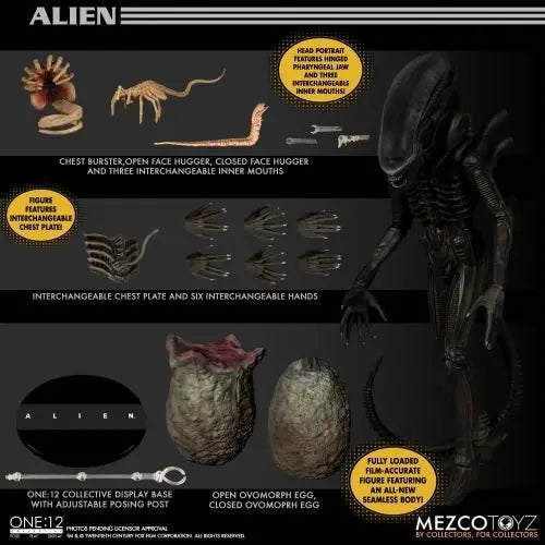 Mezco Toyz One-12 Collective Alien Deluxe Edition Action Figure - by Mezco Toyz | Buy at ToyShnip