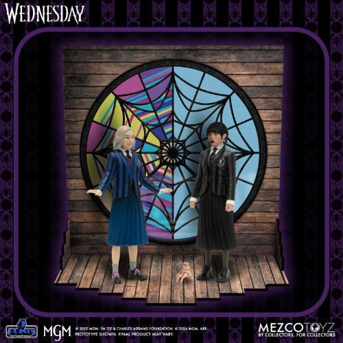 Mezco Toyz Wednesday 5 Points Wednesday & Enid Boxed Set Action Figures - by Mezco Toyz