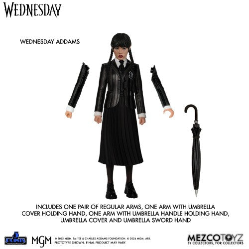 Mezco Toyz Wednesday 5 Points Wednesday & Enid Boxed Set Action Figures - by Mezco Toyz