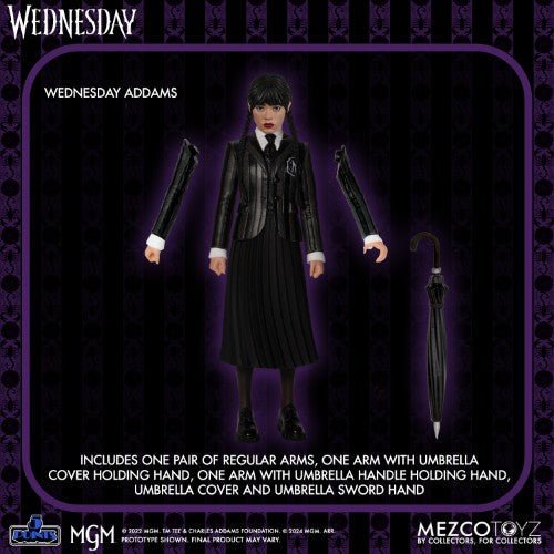 Mezco Toyz Wednesday 5 Points Wednesday & Enid Boxed Set Action Figures - by Mezco Toyz