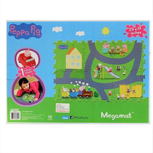 Peppa Pig - 6 Tiles - 28 x 19 Inch - Mega Floor Mat with Vehicle - by TCG Toys | Buy at ToyShnip