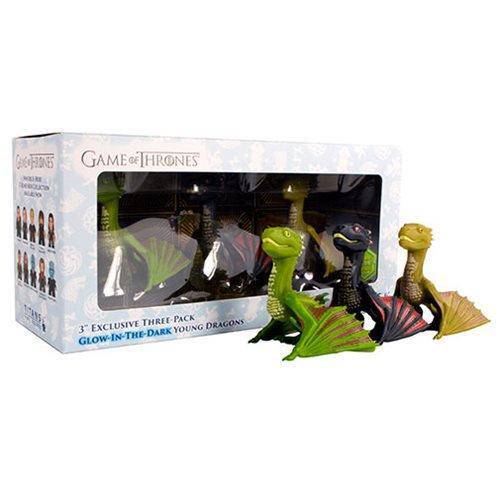 SDCC 2019 - Game of Thrones Young Dragons GITD 3-Inch Titan Vinyl Figure 3-Pack - by Titan Merchandise | Buy at ToyShnip