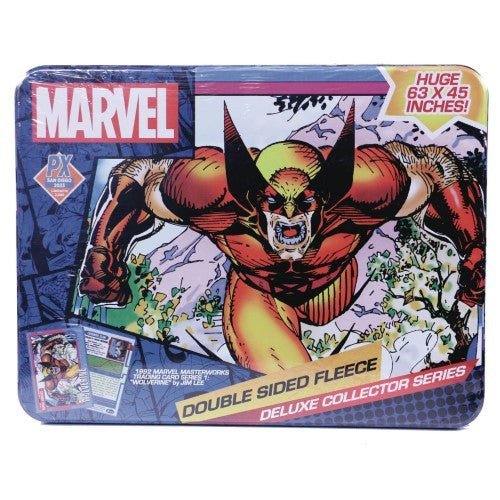 SDCC 2023 Marvel Wolverine Card Deluxe Fleece Blanket Tin - Previews Exclusive - by Surreal Entertainment | Buy at ToyShnip