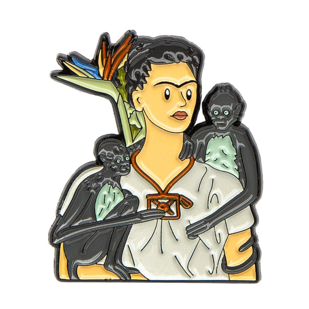 Self-Portrait with Monkeys by Frida Kahlo Enamel Pin - Today is Art Day - by Today Is Art Day | Buy at ToyShnip
