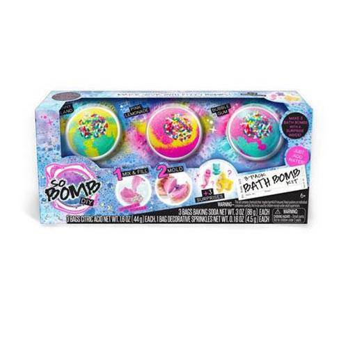 So Bomb DIY - Bath Bomb 3 Pack - Sunny Island/Pink Lemonade/Bubble Gum - by Canal Toys USA | Buy at ToyShnip
