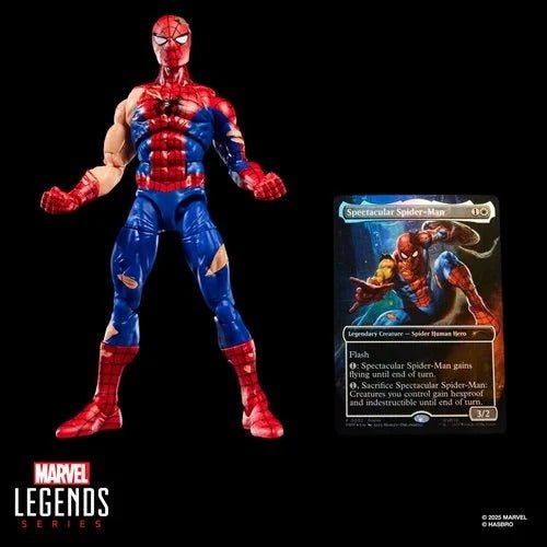 Spider - Man Marvel Legends Magic: The Gathering Battle - Damaged Spider - Man 6 - Inch Action Figure and Card - by Hasbro